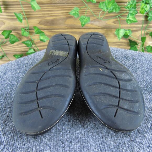 Clarks Women's Bendables Flat‎ Black Leather Sz 6.5 Medium Used 2025 - Picture 6 of 6